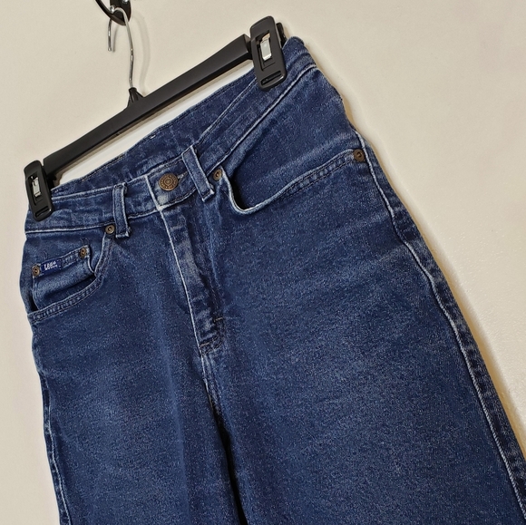 LEE Original Straight Womens Jeans Ultra High Waist Raw Hem Distressed Vintage - Picture 11 of 16